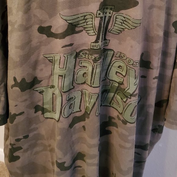 Harley Davidson camo style short sleeve T-shirt 100% cotton Size 2X. - Picture 10 of 14